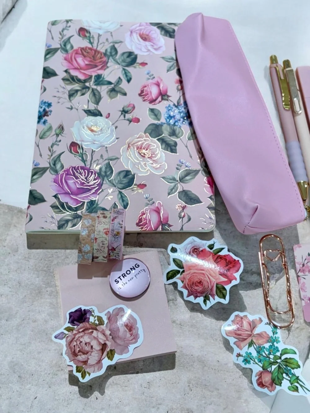 Color Curated Stationery Gift Set Bundle - Aesthetic Journaling Set - Soft Pink